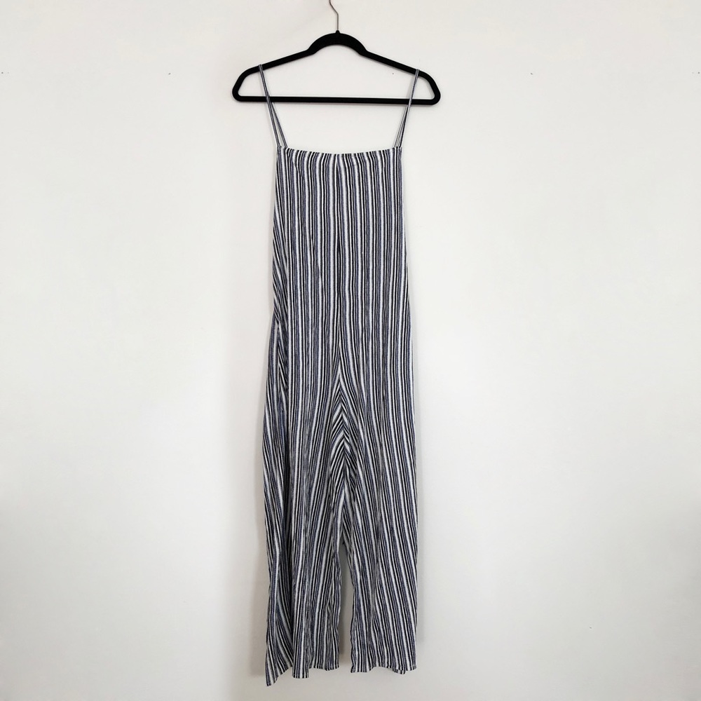 Zara wide legged striped jumpsuit